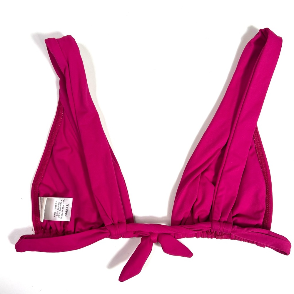 L*Space Tie Front Fuchsia Swim Top Size Small - Picture 2 of 5